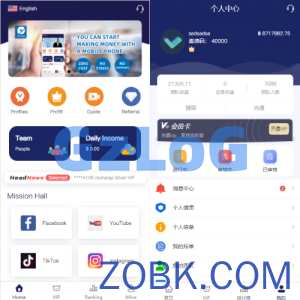 全新UI国际版多语言任务点赞源码系统脸书任务抖音点赞系统源码