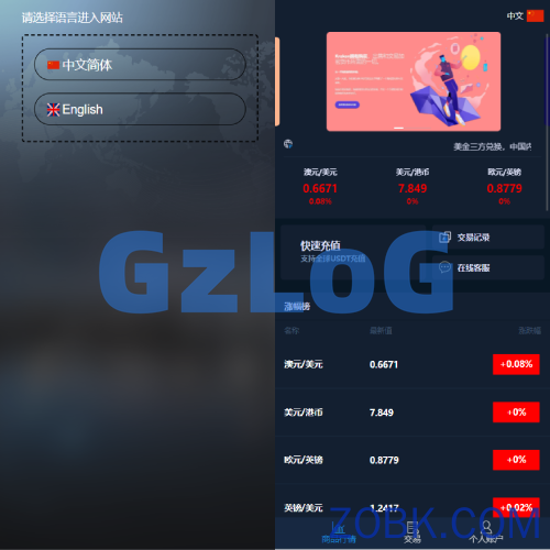 新版双语言汇汇通系统/代理后台/外汇虚拟币微盘/微交易系统