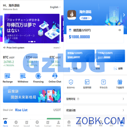 多语言区块链交易所/币币合约秒合约交易/质押理财