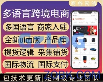 b2b2c跨境电商外贸商城系统中英繁多语言多商户货贷商城统产品库一键选品一键铺货商城源码