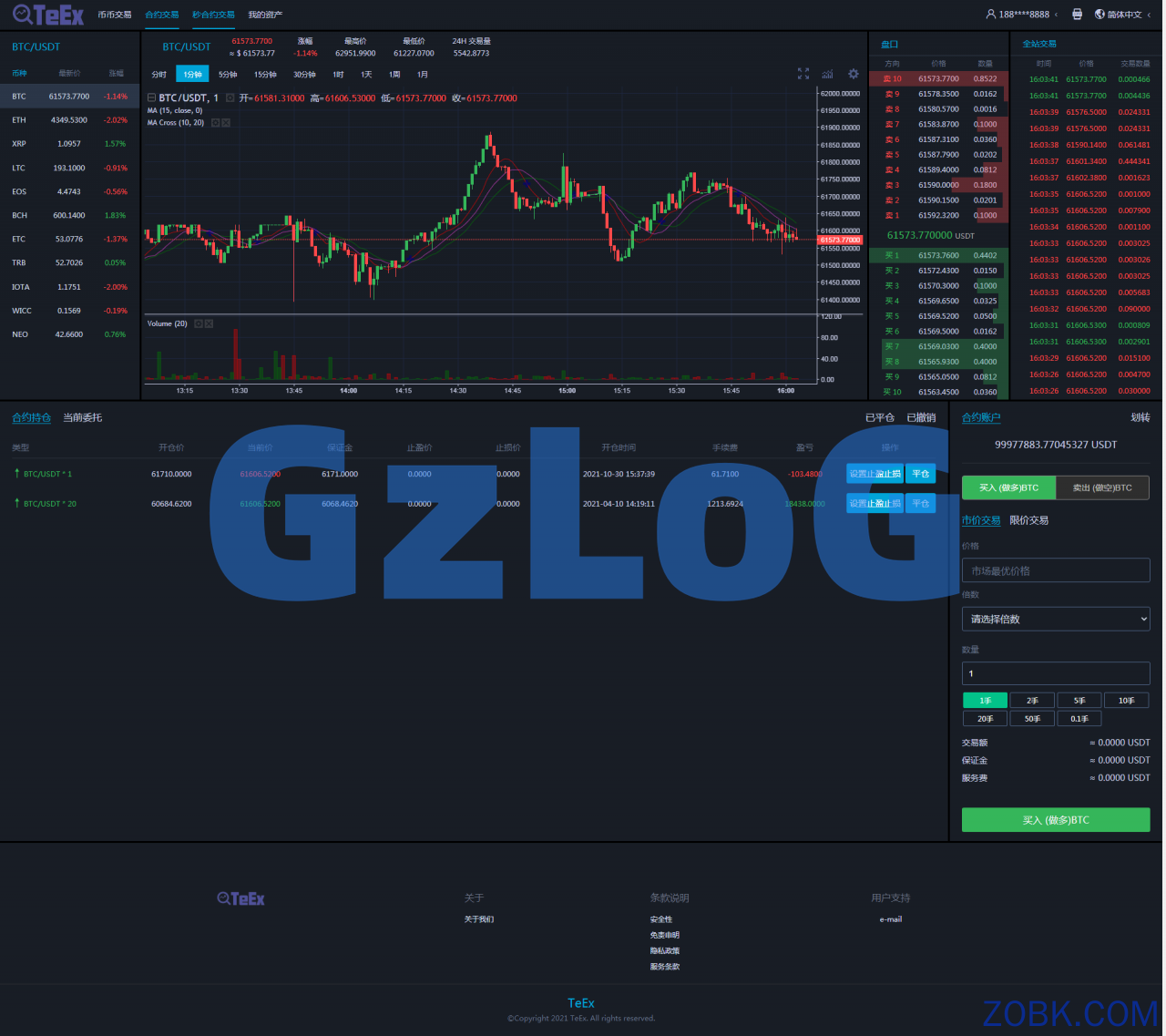 【运营版】TeEx多语言交易所/USDT秒合约/杠杆/C2C法币交易/vue前端全开源